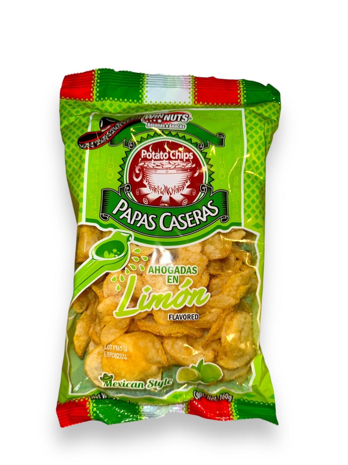 Winnuts Papas Caseras Limon-Lime Flavored Kettle Potatp Chips