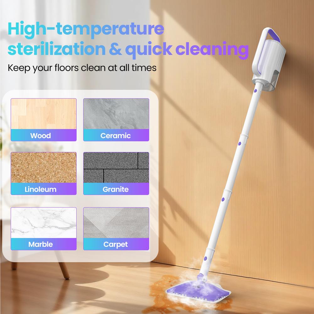 [FebFaves]Steam Mop 12-in-1 Floor Cleaner with Detachable Handheld Steamer for Walls, Grout, Floors, Tiles, Carpets & Grease. Includes Multi-Function Accessories Cleaning Tools Cleaning Set