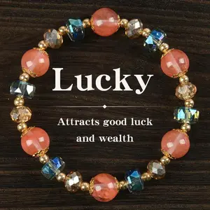 Colorful Crystal Lucky Bracelet For ,Special Occasions Gifts For Girlfriends heavy bracelet blue friendship bracelet blue bracelet jewelry protection bracelet gift fashion artificial bracelet of the day Colorblock Beaded Crystal Bracelet