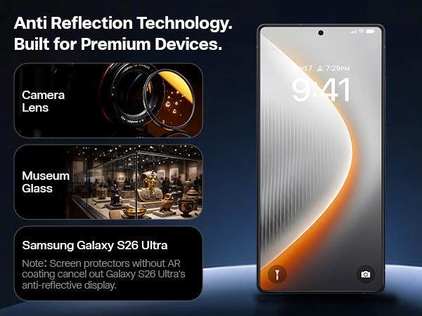 TORRAS OrigArmor for Samsung Galaxy S26 Ultra Screen Protector [100% Anti Reflection] [Full Coverage Fit] Military-Grade Shatterproof 9H+ Tempered Glass Anti-Scratch Screen Protector S26 Ultra 1-Pack