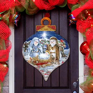 Designocracy 8031153H-DG 5 x 5.5 in. Snow Family Nativity Door Decor
