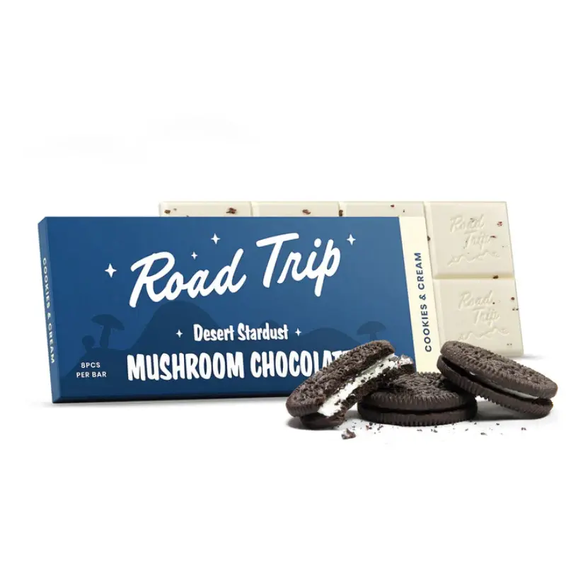 Road Trip Mushroom Chocolate Bar Cookies and Cream 1 Ct For Enhanced Energy & Focus