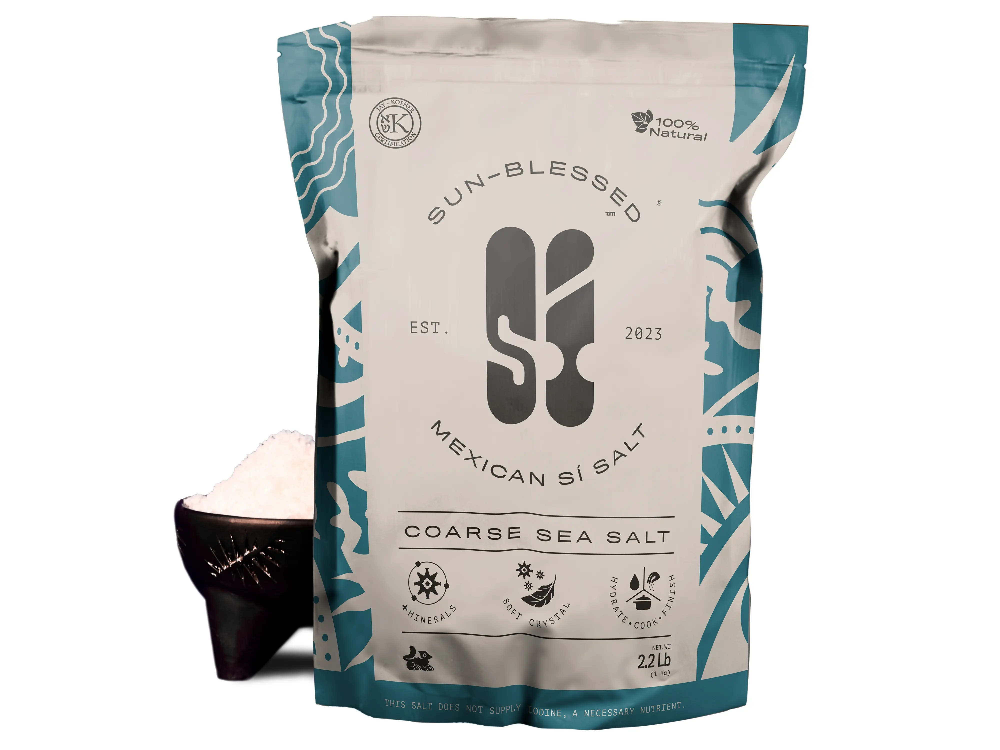 Kosher Colima Sea Salt, Natural White Sea Salt Crystals, Kosher, Unrefined, No Additives, Mexican Gourmet Finishing Salt Flavor