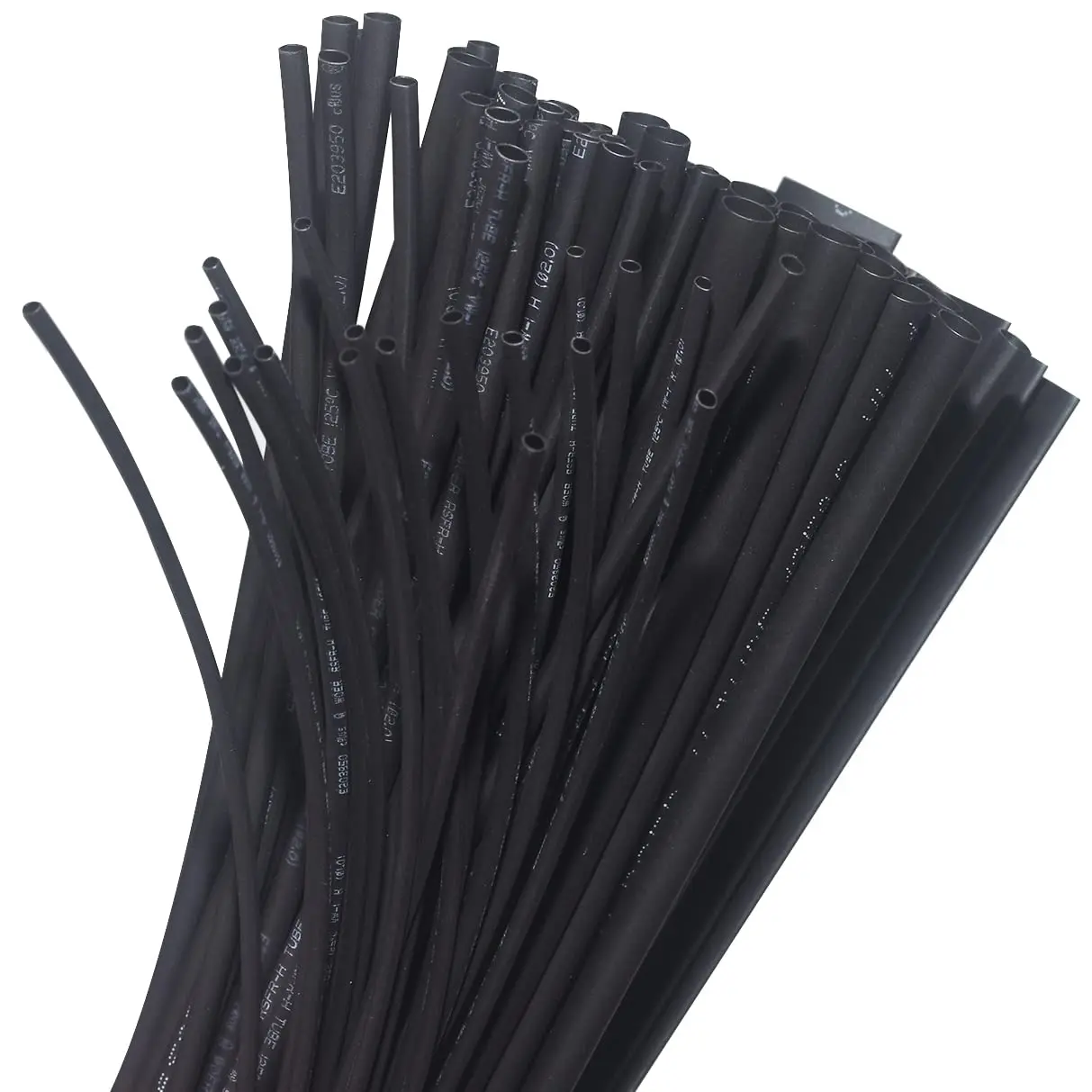100 FT Diameter 1 2  6 8 10 mm 2:1 Single Wall Non-Adhesive Heat Shrink Tubings Assortment Black