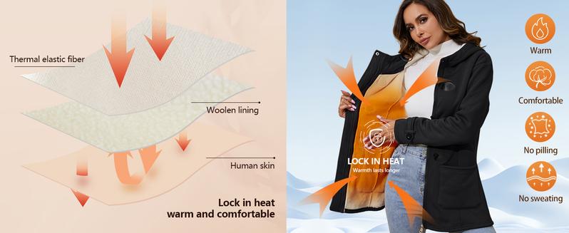 Arssm Women’s Sherpa Duffle Coat – Fleece Lined Winter Jacket, Warm Casual Outerwear, Cozy Button Down Hooded Coat for Cold Weather