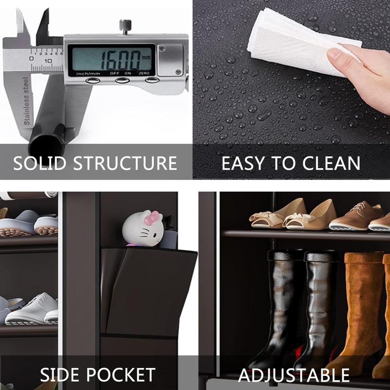 7 Tier Double Row Portable 42 Pair Shoe Rack Organizer Shelf Storage with Nonwoven Fabric Cover Shoe Cabinet for Closet Deals For You Days Water Proof