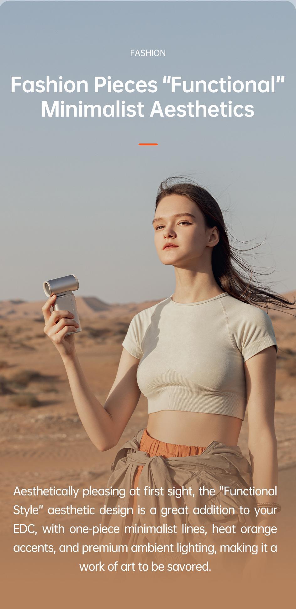 JISULIFE Portable Handheld Turbo Fan with 100 Speeds Adjustable Mini Personal Fan 9000mAh USB Rechargeable Battery Operated LED Display Powerful Cooling Solution