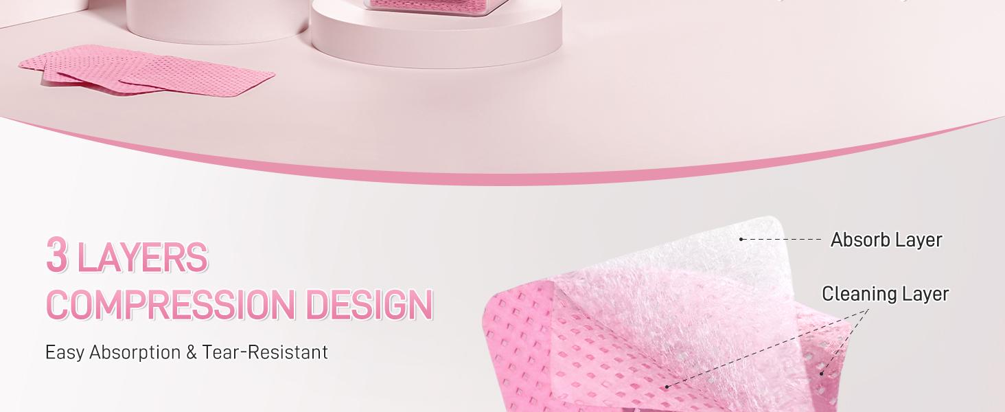 GAOY Lint Free Nail Wipes, 400 Pcs Nail Polish Remover Pads, Non-Woven Cotton Pads Gel Cleaning Wipes, Manicure Supplies for Professional Salon and DIY Art