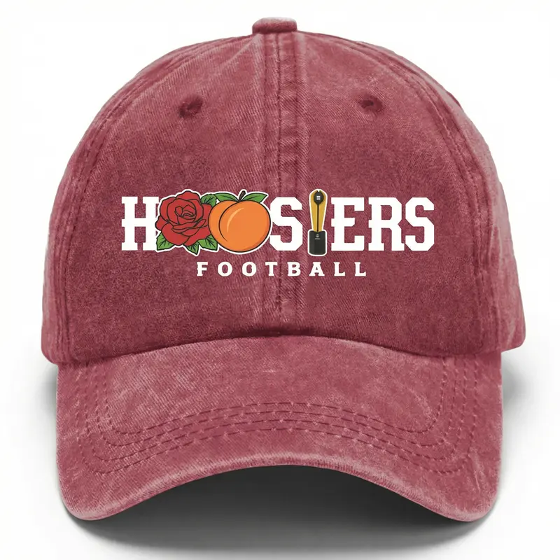 Indi4na R0se & Pe4ch B0wl Champs Cap, lndi4na Football Hat, CoIIege Game Day Washed Hat, H00siers Fan Gift