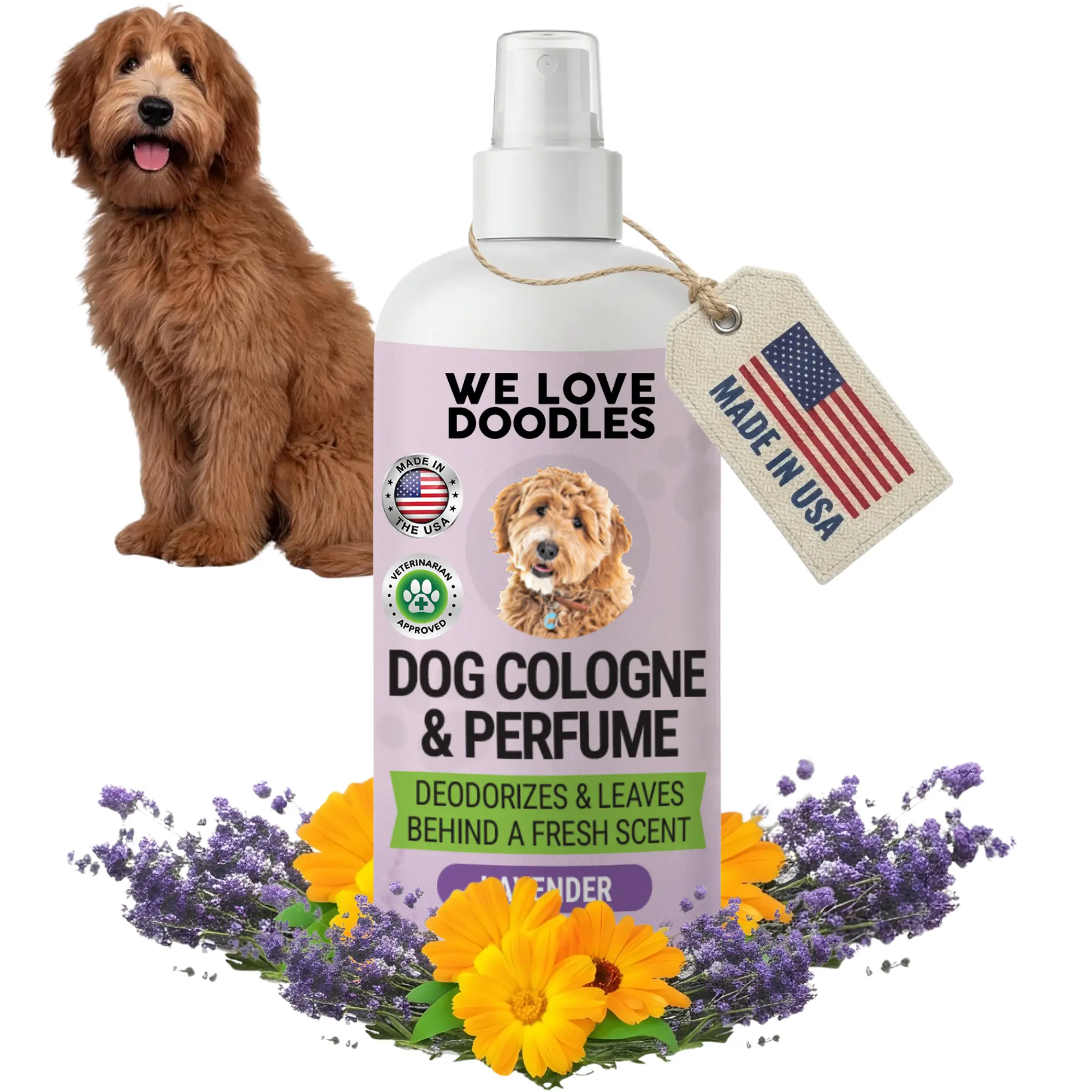 We Love Doodles Dog Cologne & Perfume - Odor Eliminator, Odor Destroyer, Odor Control Spray, Natural & Safe Ingredients, Pet Friendly Formula, 8 fl oz