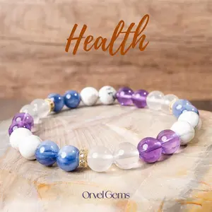 Vitality Healing Crystal Bracelets, Ideal for Fitness Enthusiasts, Athletes, and Recovery Seekers ，Healing Crystal Jewelry，Gift for Him & Her，Couples, and Friends ，Health Boosting Bracelet， Ideal for Daily Wear, Meditation, Gift