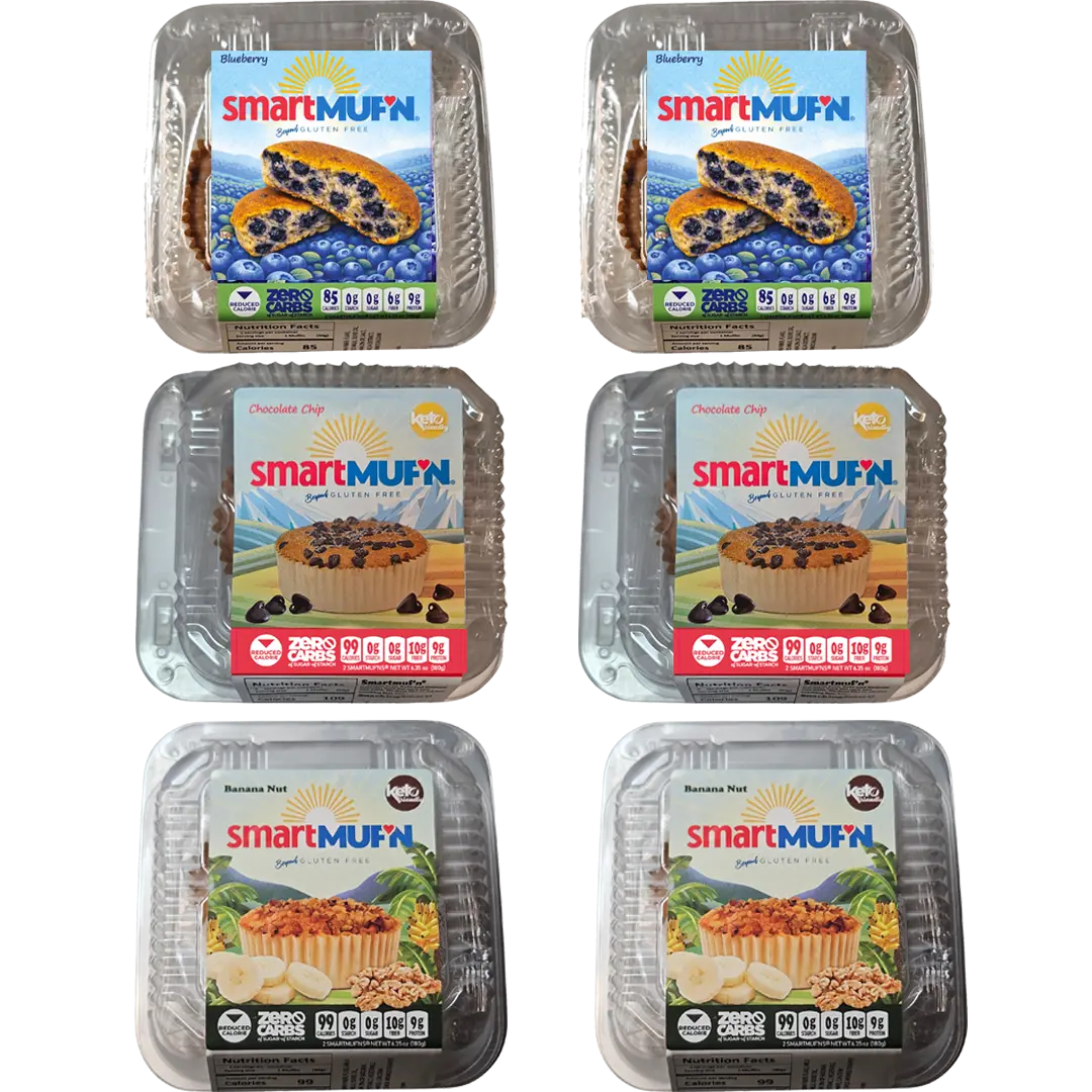 SmartMuf'n Variety pack - blueberry-banana nut-chocolate chip- 12-pack