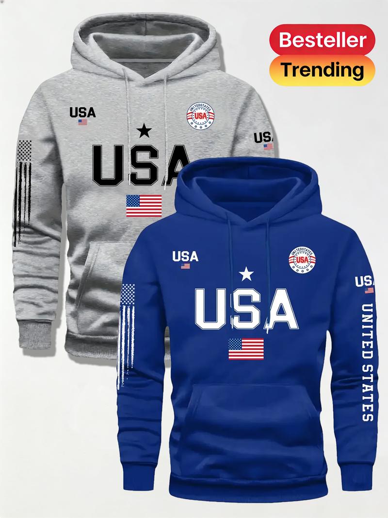 2PCS Men's Fashion American Street Letter Printed Drawstring Hoodie for Autumn and Winter Warm Sports, 2029 Spring Autumn/Winter Valentine's Day Gift Suitable for Students and Couples Autumn/Winter Fashion Hoodie
