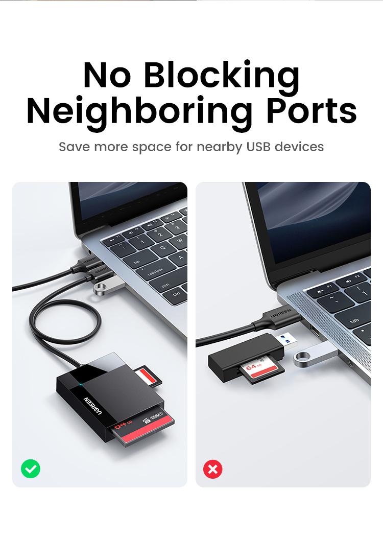 UGREEN 4in1 SD TF Card Reader 5Gbps 2TB Max USB 3.0 TF, SD, CF,MS ,Micro SD, SDXC for Windows Linux MacOS Laptop PC, Computer Office Accessories, September Restock，TikTokShopBlackFriday ,TikTokShopHolidayHaul