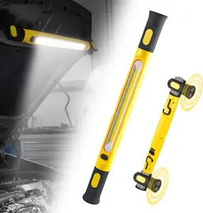 3000LM LED Magnetic Rechargeable Work Light, 5000mAh 20W, 3 Lighting Modes, Portable Mechanic Under Hood Light with Hooks for Car Repair, Emergency and Camping (Yellow)