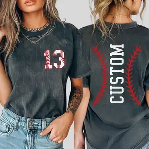 Custom Baseball Number and Name T-Shirt, Comfort Colors Baseball Custom Shirt, Baseball Mom Tee, Personalized Baseball, Custom Baseball, Ana 1841