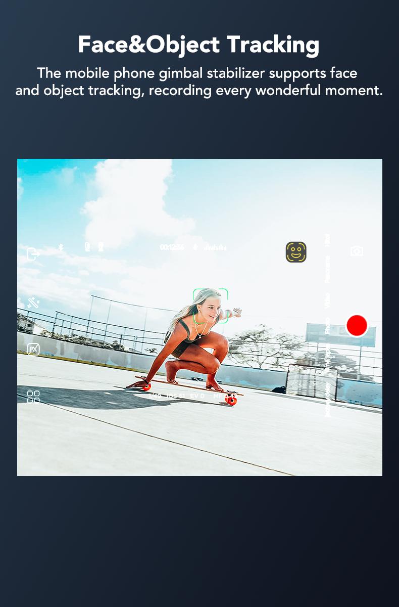 AOCHUAN Gimbal Stabilizer for iPhone, 3-Axis Smartphone Gimbal Built in 7.8' Extension Rod, Portable Gimbal Stabilizer w/OLED Display for iPhone/Android, Perfect for TikTok YouTube Vlogging-Smart X2-2