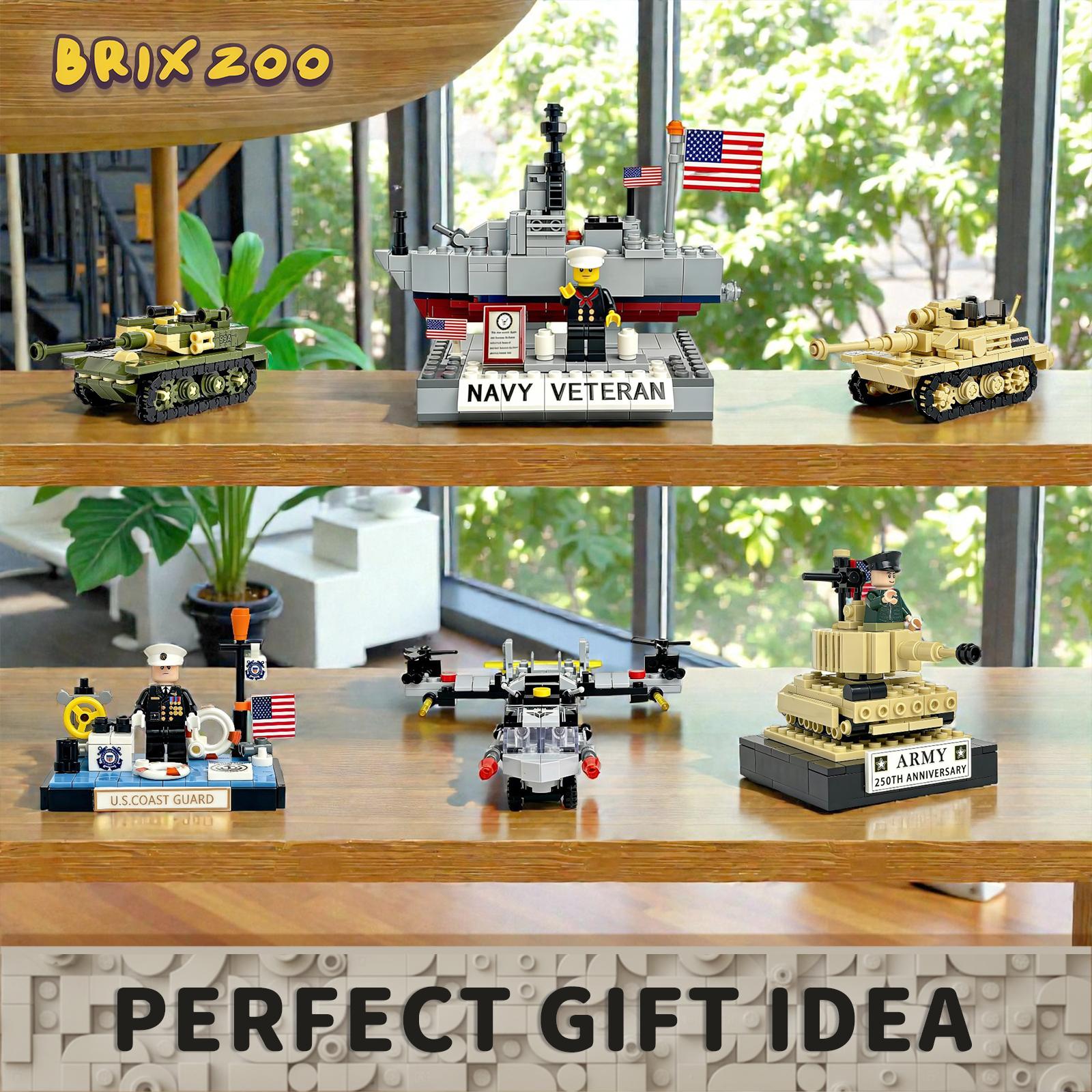 Military Building Blocks Blind Box - 6 Random Army Model Kits Building Sets, Inspired by WW2 Army Toys, Create 6 Sets of Military Models, Great Building Toy Gift for Boys Kids Ages 6+ & Adults