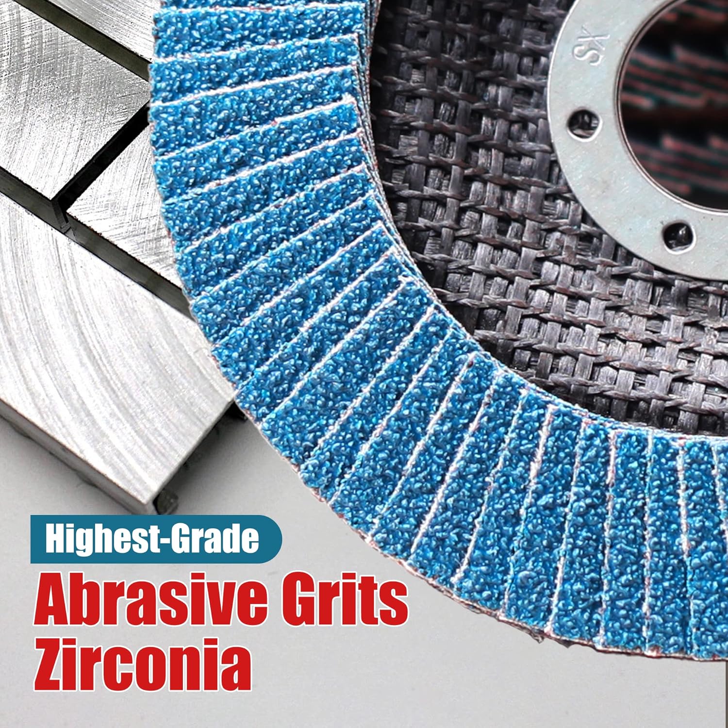 EZARC 4-1/2 x 7/8 inch T29 Zirconia Flap Discs For Stainless Steel, Sheet Metal, 40/60/80/120 Grits, Mixed Set, Grinding Wheel, Sanding Disc