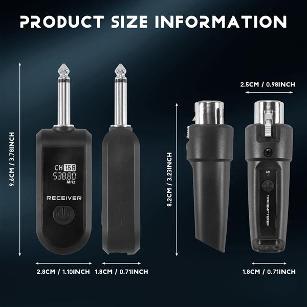 ABS Wireless Microphone System with 48V Phantom Power Wired to Wireless Handheld Dynamic Instrument Mic for Professional Audio ABS Wireless Microphone System with 48V Phantom Power Wired to Wireless Handheld Dynamic Instrument Mic for Professional Audio