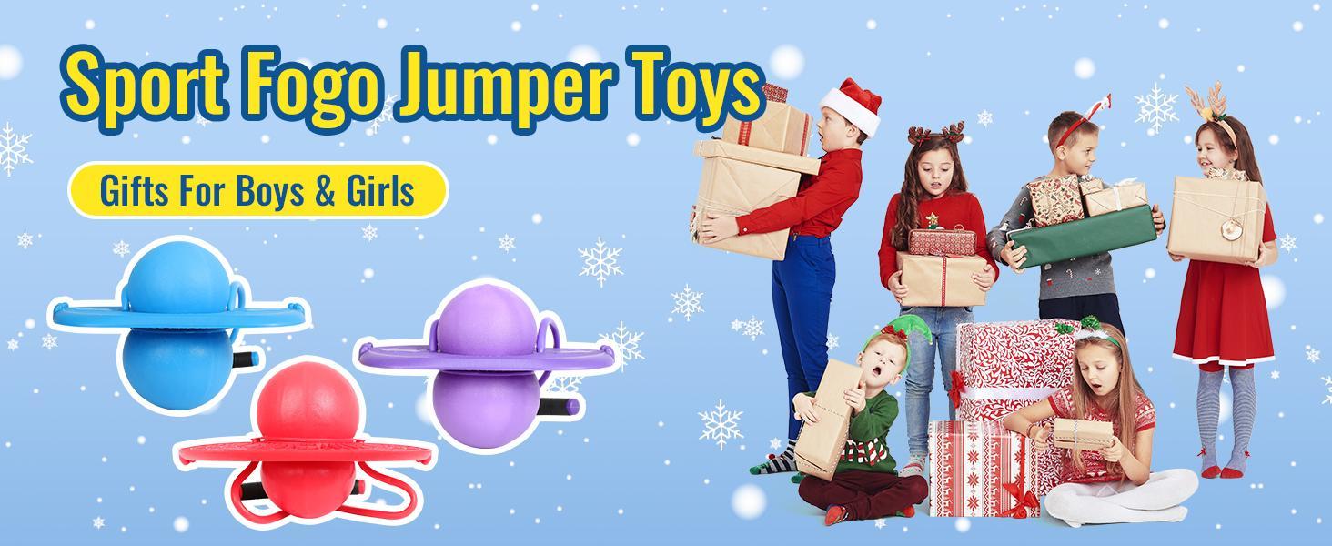 Kids' Handle-Pump Pogo Trick Ball Pogo Stick for Boys Girls Up to 180 lbs Durable Plastic Deck Indoor Outdoor Toy Jumper Trampoline with Easy Carry Handle Safe Quality Design