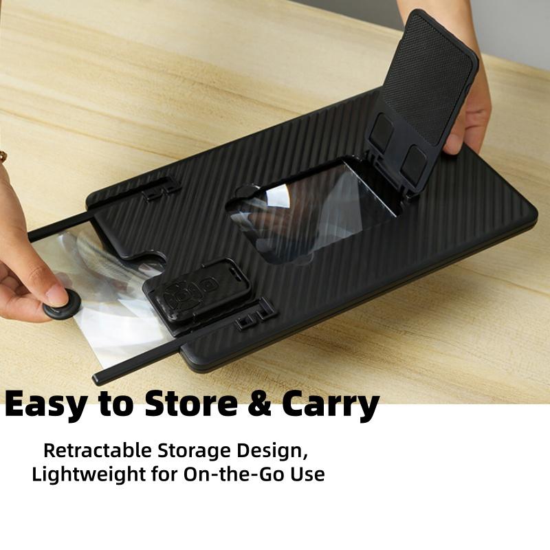 New 12"Bluetooth Mobile Phone Magnifier - Ultra-HD Screen Amplifier, Remote Control for Short Videos, Comfortable for TV & Movie Viewing, Vertical Screen Compatible with Landscape & Short Video Modes, Eye Protection, Full-Screen Phone Magnification-MM