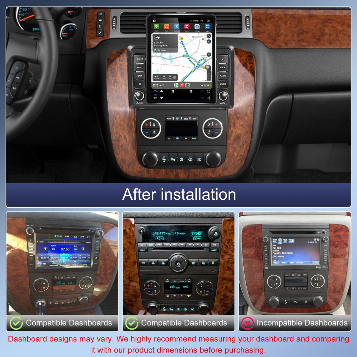 9.7" Stereo for 2006–2014 Chevy GMC (Peach Wood) with Android 13 Car – Wireless CarPlay/Android Auto, AHD Backup Camera, Mic, 2+32GB with GPS bluetooth