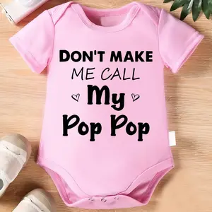 "Call Me Grandpa" Fun Letter Print Baby Romper - Soft cotton fabric, short-sleeved summer romper, suitable for newborns and toddlers - Perfect for outdoor play and summer wear - Baby party gift