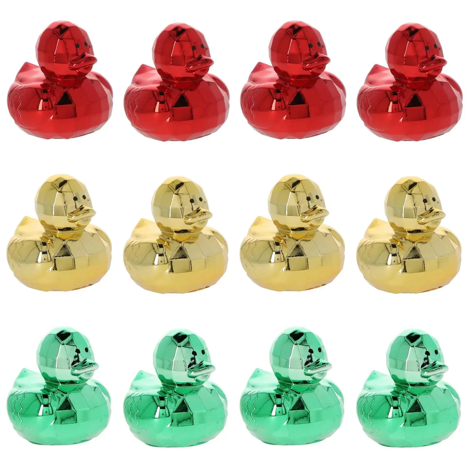 Christmas Festive Disco Ball Rubber Ducks - 2", 12 Pcs