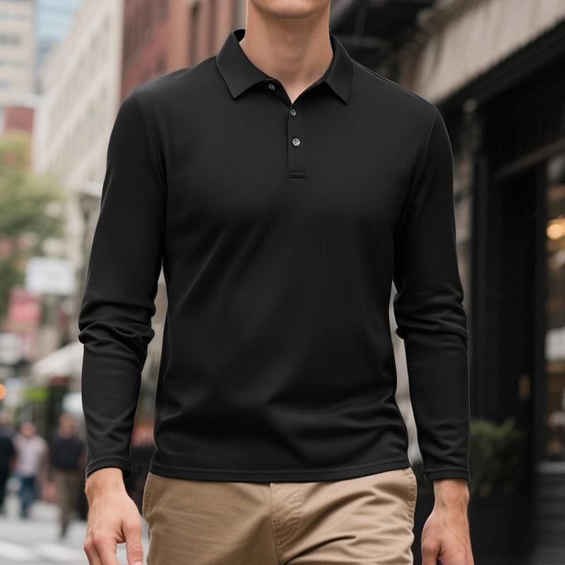 The men's long-sleeved golf shirt features a pointed collar design and has the functions of moisture-wicking and sweat absorption. It is suitable for casual wear in spring and autumn, and also suitable for business casual occasions. Valentine's Day gift