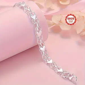 925 Sterling Silver Bracelet - Hypoallergenic, Durable & Must-Have for Couples, Daily Accessory | Bohemian Style | Hypoallergenic Bracelet