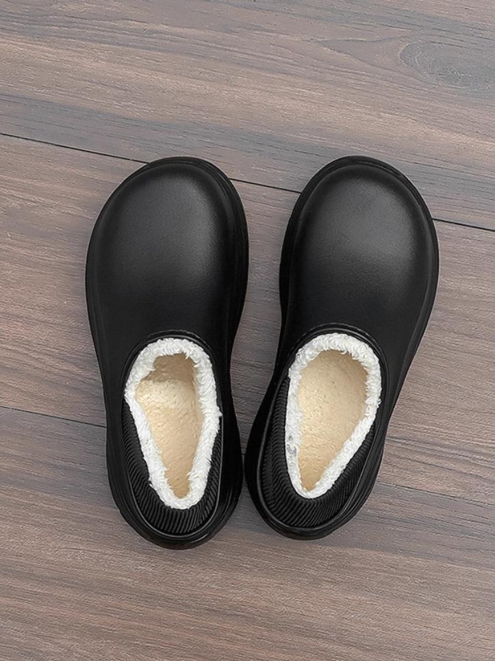 Warm Slip-Resistant & Waterproof Work Shoes for Women Easy On/Off Casual Home Footwear Gift Idea Black SlipOn Shoes Ideal for Daily Wear