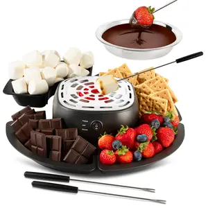 Kitchen | 2-in-1 Cheese Fondue & Marshmallow Toaster Set - Tabletop Indoor Kitchen Set with Removable Tray and 4 Skewers, Chocolate Lava Pot, Perfect for Date Nights, Movie Nights, and Couples Gifts, Includes Marshmallow Toaster Accessories