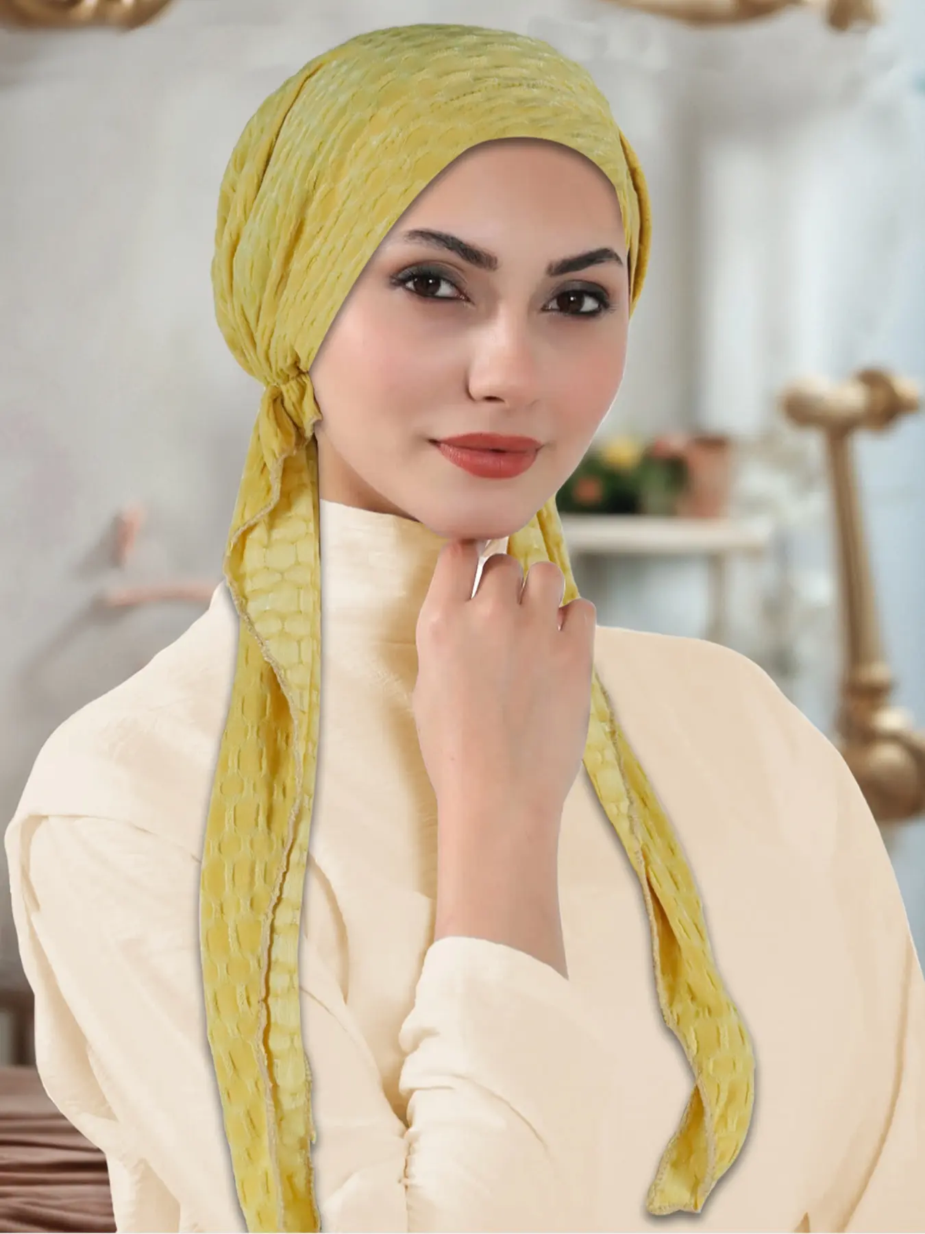 Elegant Simple Headscarf Hat Turban Hijab for Women, Modesty Muslim, Multi-Color Options, Unique Texture, Perfect for Religious Occasions and Daily Wear