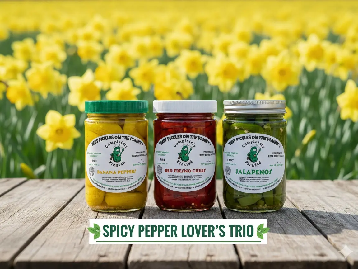Jalapeño, Red Fresno & Banana Pepper Pickle Bundle