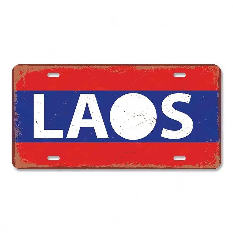 Support customization based on provided images Vintage Country Poster License Plates Saudi Arabia Singapore Thailand Metal Aluminum Sign For Bar Garage Club Home Wall Decor