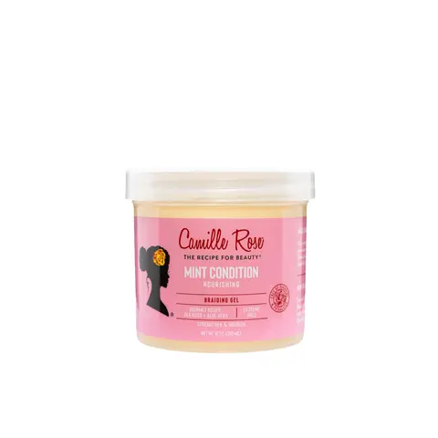 Camille Rose Mint Condition Braiding Gel, 12 oz, Extreme Hold Edge Control Gel, Frizz-Free Smoothing, for 3A-4C Hair