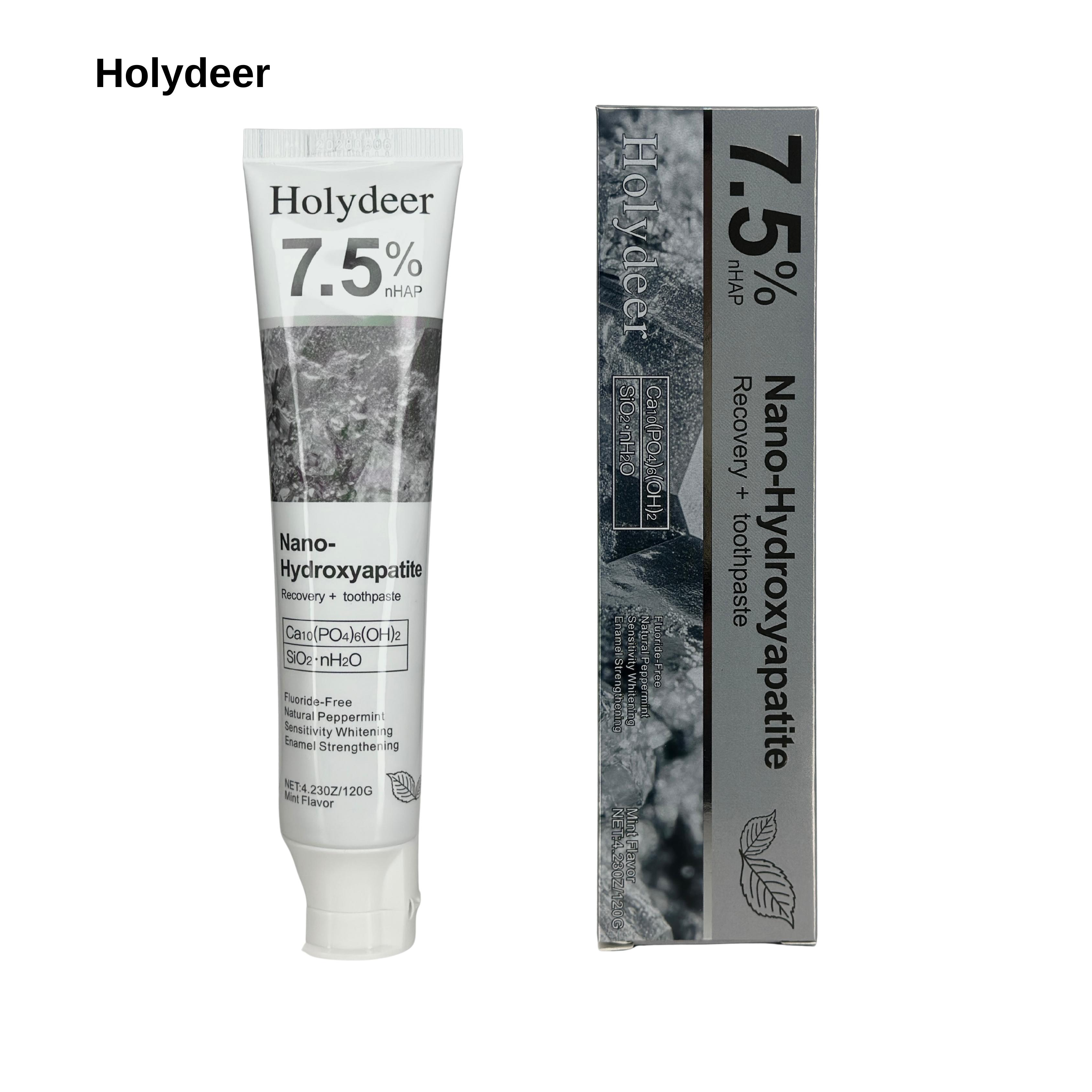 Holydeer Nano Hydroxyapatite Toothpaste - Advanced Enamel Repair & Sensitivity Care - Gentle Formula with Natural Peppermint Freshness - Fluoride-Free Daily Oral Care Whitening Kit Restore Sensitive Holydeer Nano Hydroxyapatite Toothpaste - Advanced Enamel Repair & Sensitivity Care - Gentle Formula with Natural Peppermint Freshness - Fluoride-Free Daily Oral Care Whitening Kit Restore Sensitive