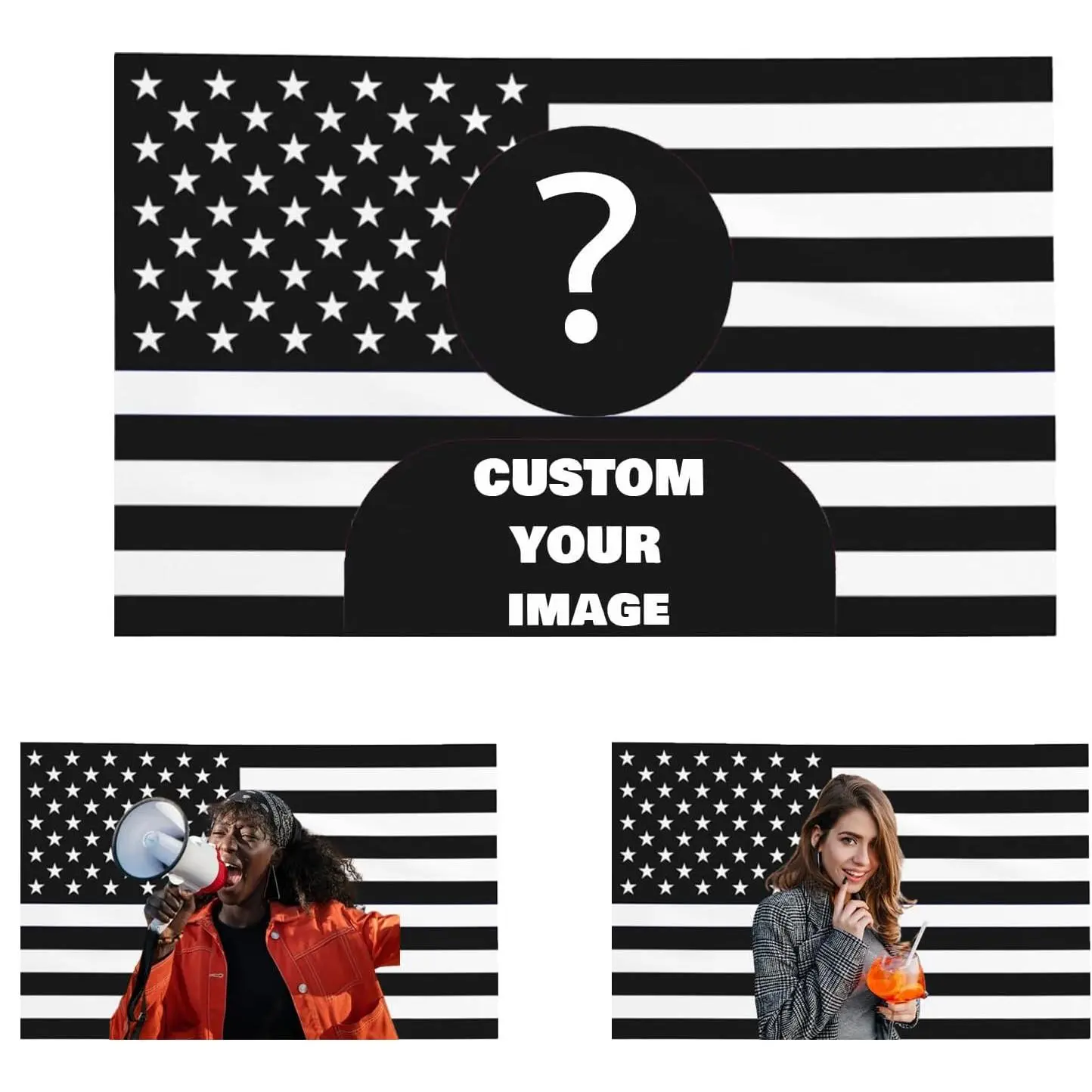 Custom America Flag  Personalized Flags Design Your Image Funny Tapestry Poster For Decorate Clubs Concerts Bars University Dormitories Living Rooms Bedrooms Decoration Print