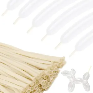 260 Clear Long Balloons, 100 Skinny Stretchy Balloons for Balloon Arch, Twisting & Animal Art