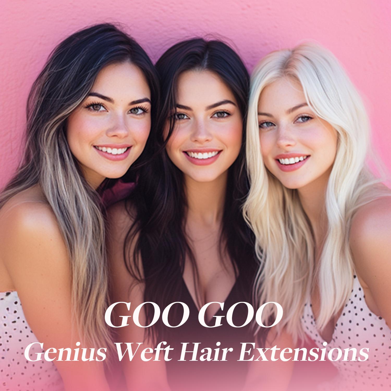 GOO GOO 14-24 Inch Genius Weft Hair Extensions Human Hair, Sew In Remy Human Hair Weft for Women#Greenish#TikTokShopSpringGlowUp GOO GOO 14-24 Inch Genius Weft Hair Extensions Human Hair, Sew In Remy Human Hair Weft for Women#Greenish#TikTokShopSpringGlowUp