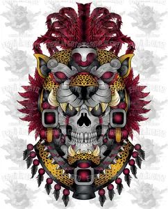 Azteca Jaguar Warrior DTF Transfer