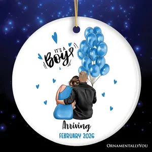 Baby Announcement For Boy or Girl Customized Ornament, Gender Reveal Keepsake