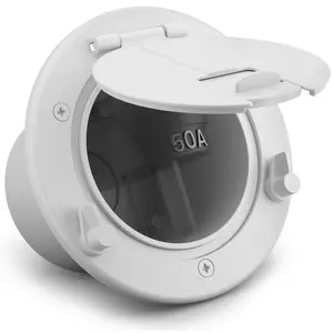 Safoner RV Power Cord Hatch Cover Aluminum 30A 50A Cable Pass Through for Travel Trailer