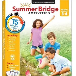 Summer Bridge Activities 3rd to 4th Grade Workbook, Math, Reading Comprehension, Writing, Science, Social Studies, Fitness Summer Learning Activities, 4th Grade Workbooks All Subjects With Flash Cards Paperback – January 25, 2015