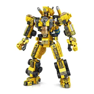 12-in-1 Construction Robot Building Blocks Set, 573 PCS Engineering Vehicles & Mech Robot Toy for Kids Ages 6-12