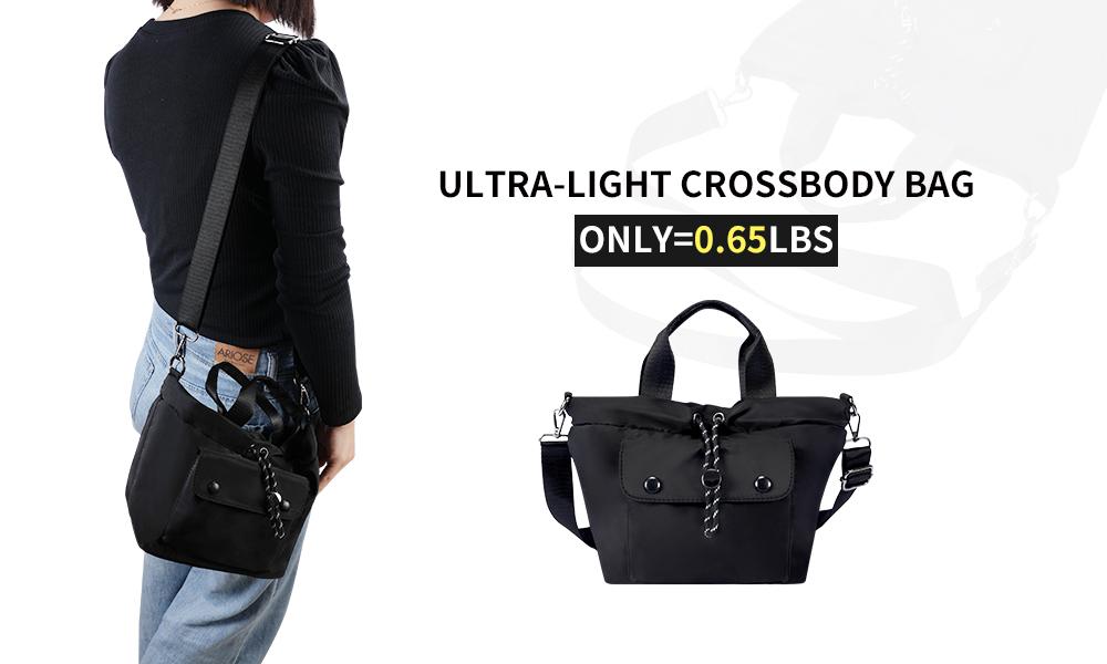 Stylish Functional Ultra Light CrossbodyBag with Multiple Pockets Adjustable Straps Durable Nylon Design for Everyday Use No Warranty