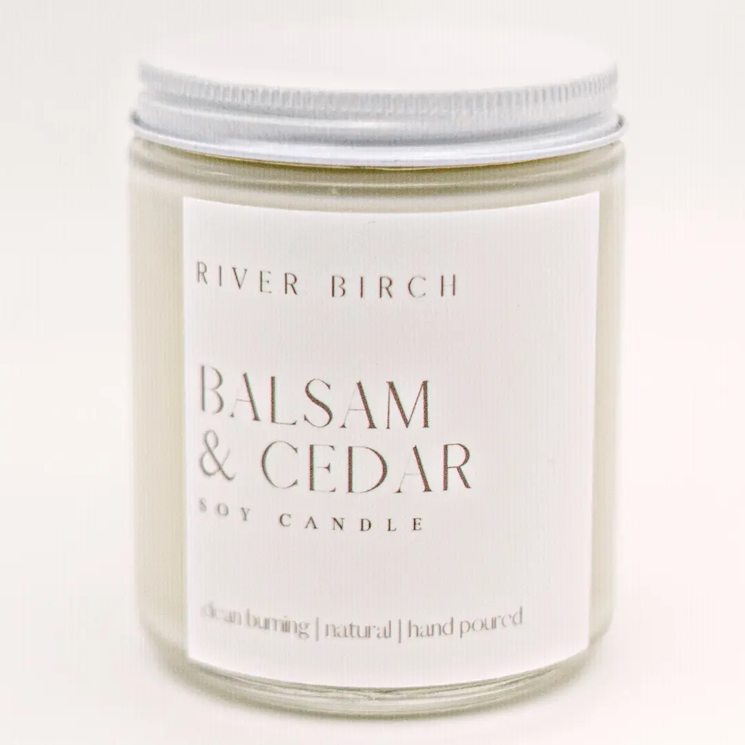 Balsam & Cedar - Clear Jar 8.5 oz Soy Candle