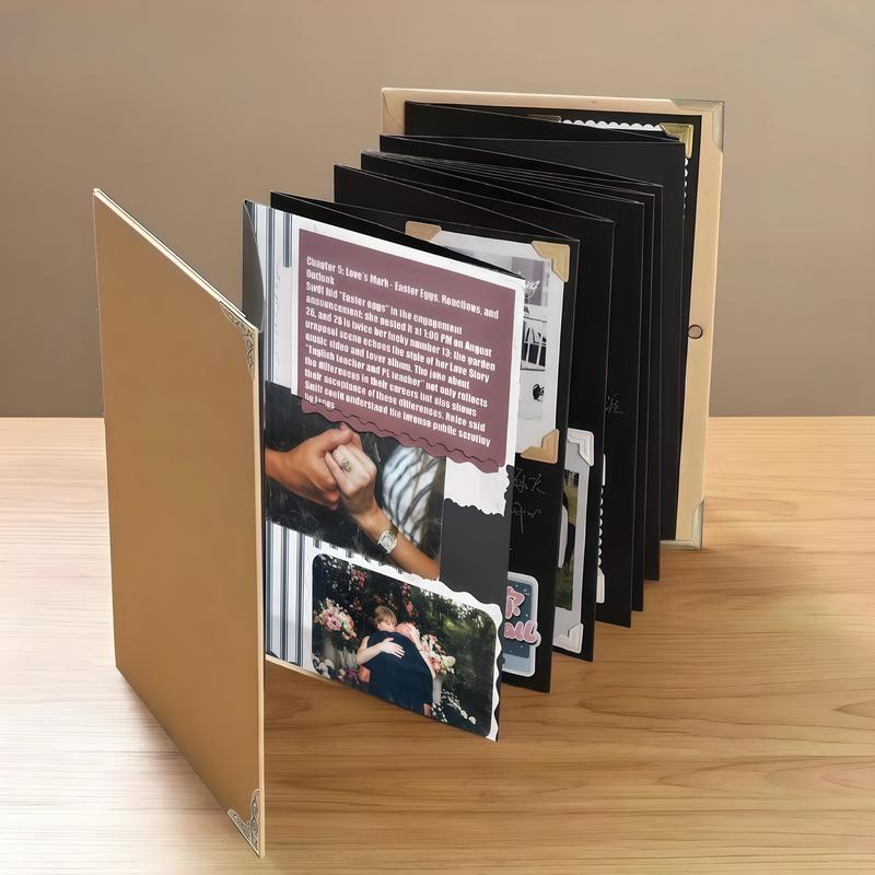 99+ Inch Accordion Foldable Scrapbook Album - Preserves Memories, for Weddings, Travel, Lovers, Friends, Graduation, Anniversary, Family | DIY Craft Kit with Markers, Stickers, Dot Glue & Gift Bag