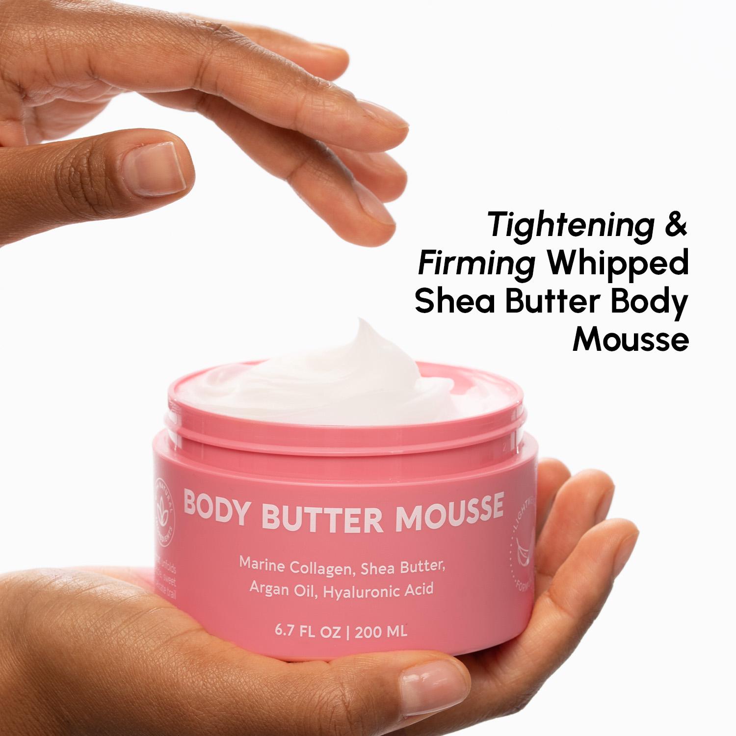 Moisturizer Body Butter Mousse MARÉE 6.7 FL OZ 200 ML with Marine Collagen Shea Butter & Argan Oil for Women & Men Hydrating & Nourishing Cream